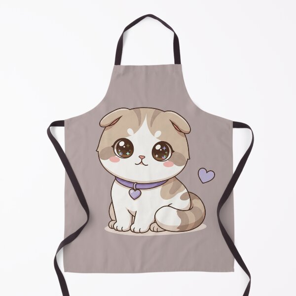 Item preview, Cute Kawaii Scottish Fold Cat with Heart Collar | Chibi Cartoon Kitty Illustration designed and sold by Mousy17.