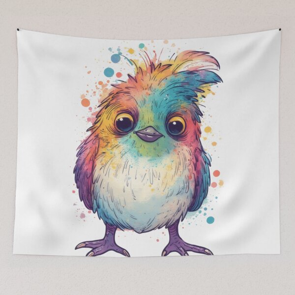 Item preview, A small, colorful bird gazes curiously at the world. designed and sold by Mianku | Für das Leben.