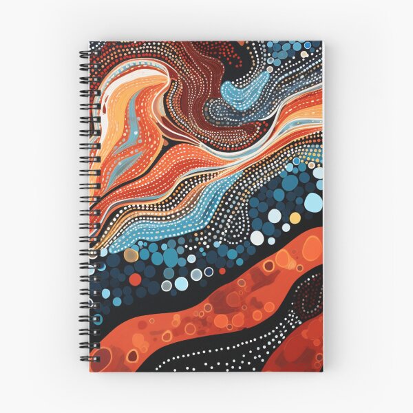 Item preview, Aboriginal Inspired Dot Art - Abstract Flowing Waves Pattern designed and sold by GrinGalore.
