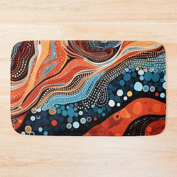 Item preview, Aboriginal Inspired Dot Art - Abstract Flowing Waves Pattern designed and sold by GrinGalore.