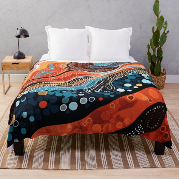 Item preview, Aboriginal Inspired Dot Art - Abstract Flowing Waves Pattern designed and sold by GrinGalore.