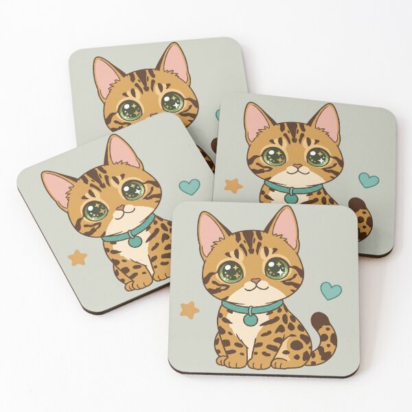 Item preview, Cute Kawaii Bengal Cat | Adorable Chibi Leopard Cat Cartoon Illustration designed and sold by Mousy17.