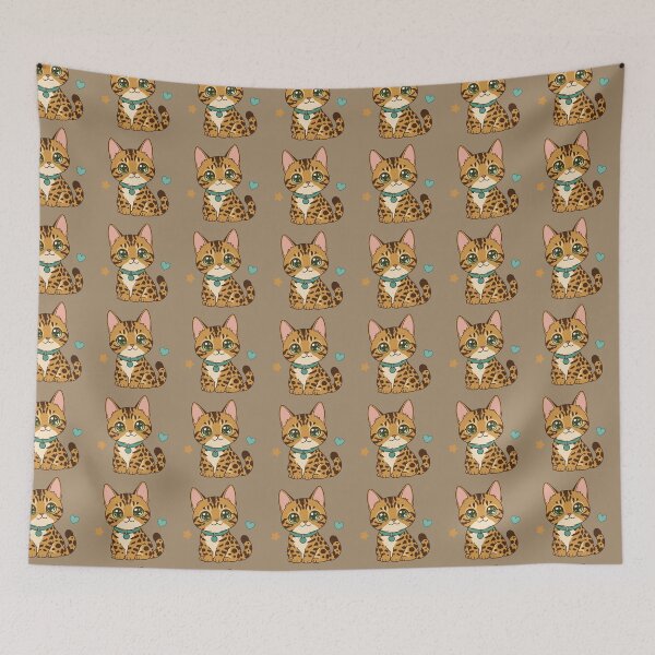 Item preview, Cute Kawaii Bengal Cat | Adorable Chibi Leopard Cat Cartoon Illustration designed and sold by Mousy17.