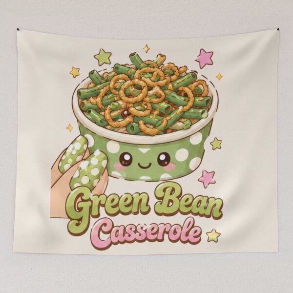 Item preview, Kawaii Green Bean Casserole Thanksgiving Fall designed and sold by Yellowriversss.