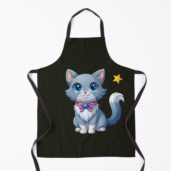 Item preview, Cute Kawaii Blue Cat with Pink Bow | Chibi Cartoon Kitty Illustration designed and sold by Mousy17.
