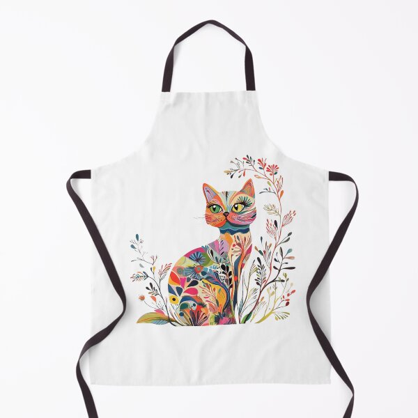 Item preview, Colorful Floral Cat – Vibrant Boho Botanical Cat Art designed and sold by Awarrie.