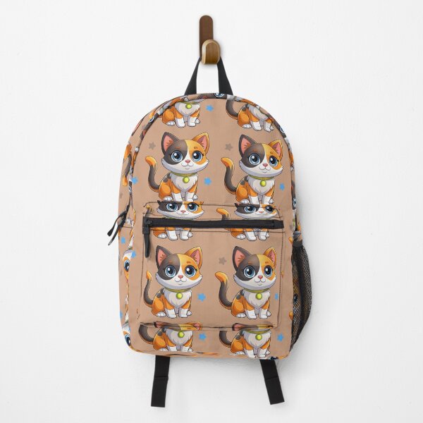 Item preview, Cute Kawaii Calico Cat with Green Collar | Chibi Cartoon Kitty Illustration designed and sold by Mousy17.
