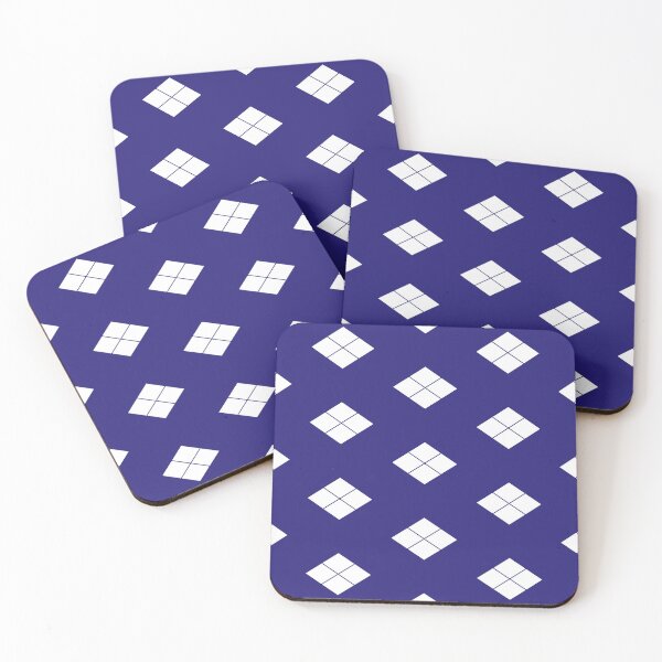 Item preview, Takeda Shingen Crest - Takeda Bishi Samurai Mon White Blue Tile / Japanese Crest designed and sold by 戦国まーけっと SENGOKU MARKET.
