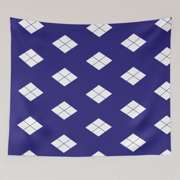 Item preview, Takeda Shingen Crest - Takeda Bishi Samurai Mon White Blue Tile / Japanese Crest designed and sold by 戦国まーけっと SENGOKU MARKET.