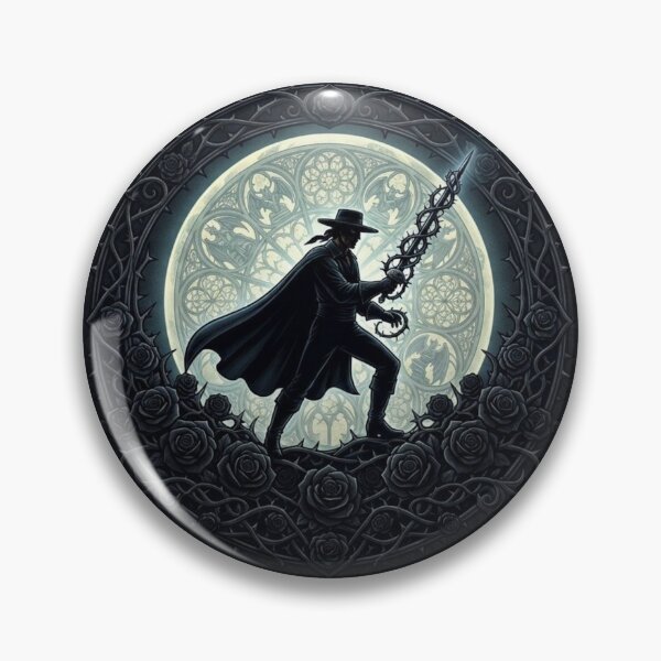 Aperçu de l'œuvre Zorro gothique Lune et Roses créée et vendue par SipWithStyleArt.