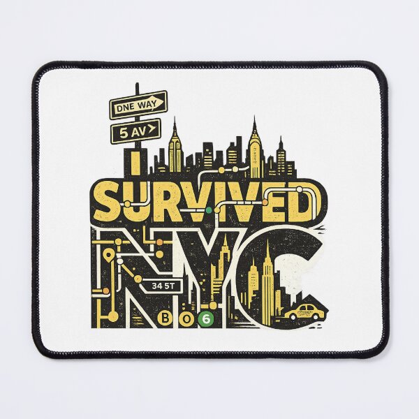 Item preview, I Survived NYC Subway Funny New York Commuter Typography designed and sold by teemix.