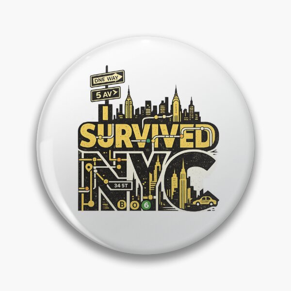 Item preview, I Survived NYC Subway Funny New York Commuter Typography designed and sold by teemix.