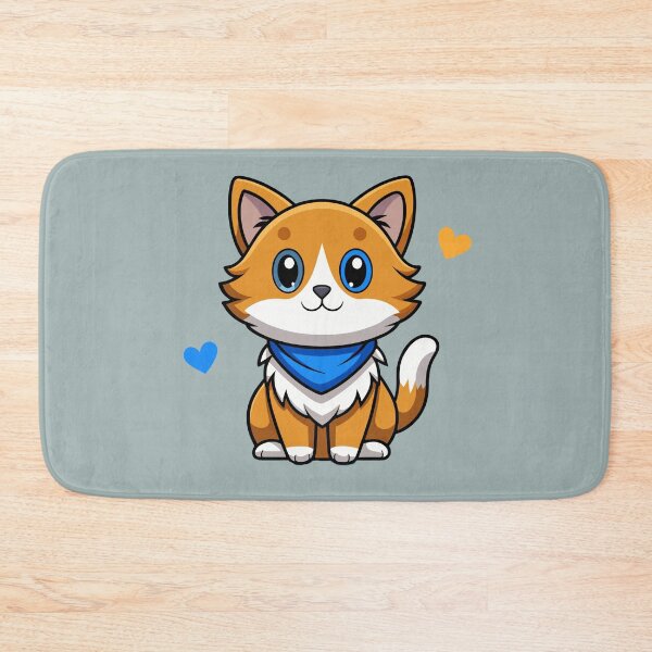 Item preview, Cute Kawaii Orange Cat with Blue Bandana | Chibi Cartoon Kitty Illustration designed and sold by Mousy17.