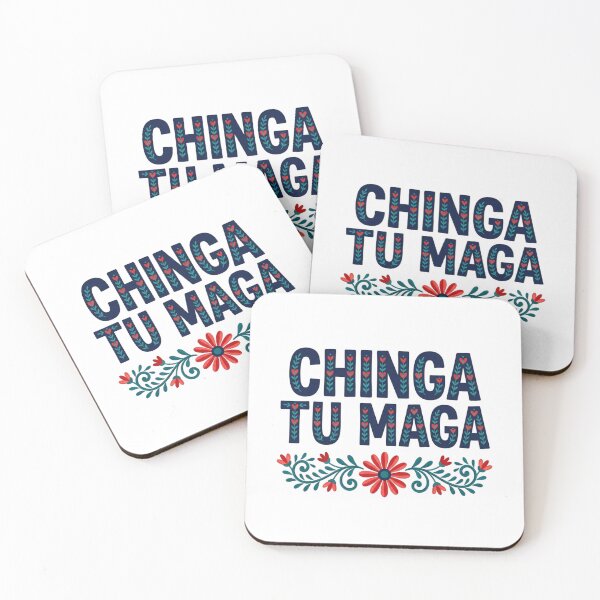 Item preview, Chinga Tu MAGA Mexican Folk Art Anti Trump Political Resistance Lettering designed and sold by raedattia.