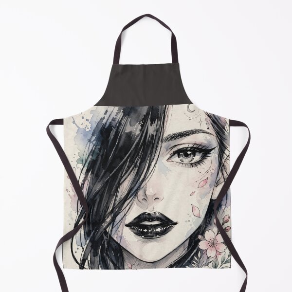 Item preview, Dark Watercolor Girl With Cherry Blossoms - Moody Floral Portrait Art designed and sold by MAISON SYLVIE.