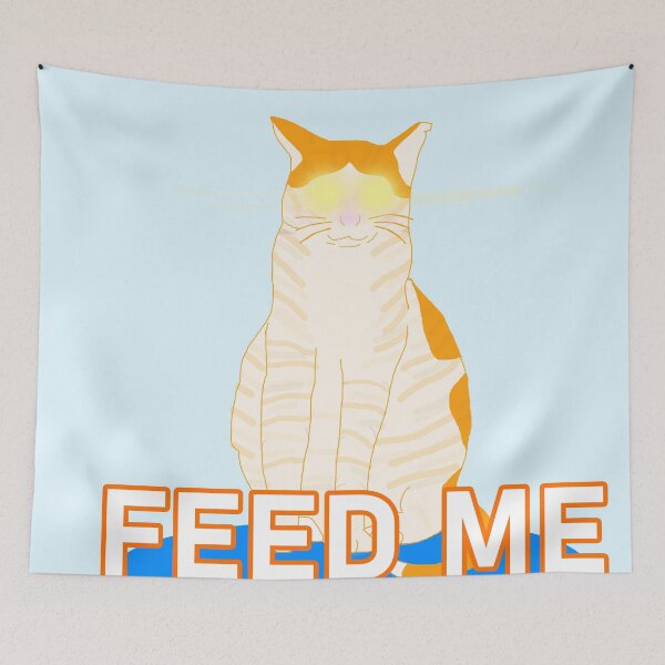 Item preview, Orange Cat meme feed me designed and sold by Raiserdesign33.