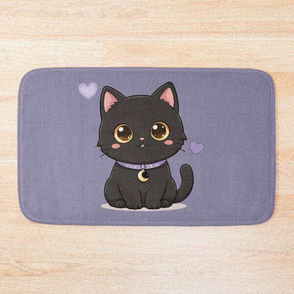 Item preview, Kawaii Black Cat with Moon Collar | Cute Chibi Magical Kitty Illustration designed and sold by Mousy17.