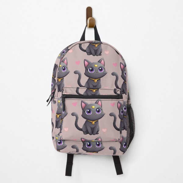 Item preview, Cute Kwaii Black Cat with Purple Eyes | Magical Chibi Kitty Cartoon designed and sold by Mousy17.