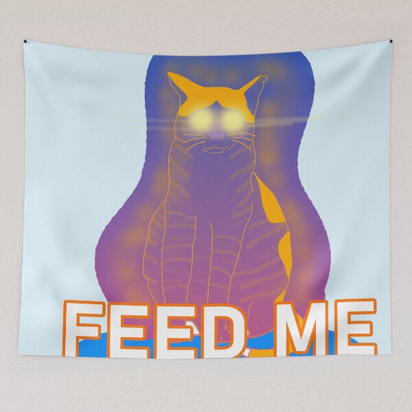 Item preview, Super Mad Cat meme feed me designed and sold by Raiserdesign33.