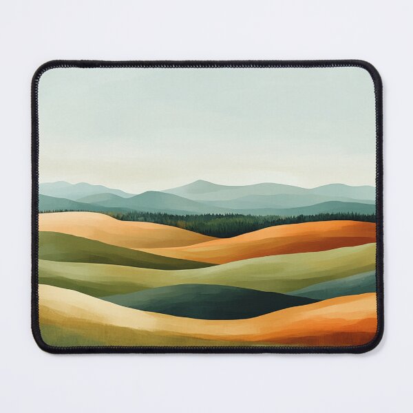 Item preview, Abstract Painterly Landscape Rolling Hills Modern Nature Art designed and sold by Myra365Art.