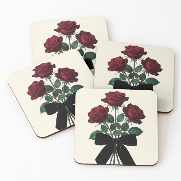 Item preview, Elegant Red Rose Bouquet with Black Bow designed and sold by CooksCreators.