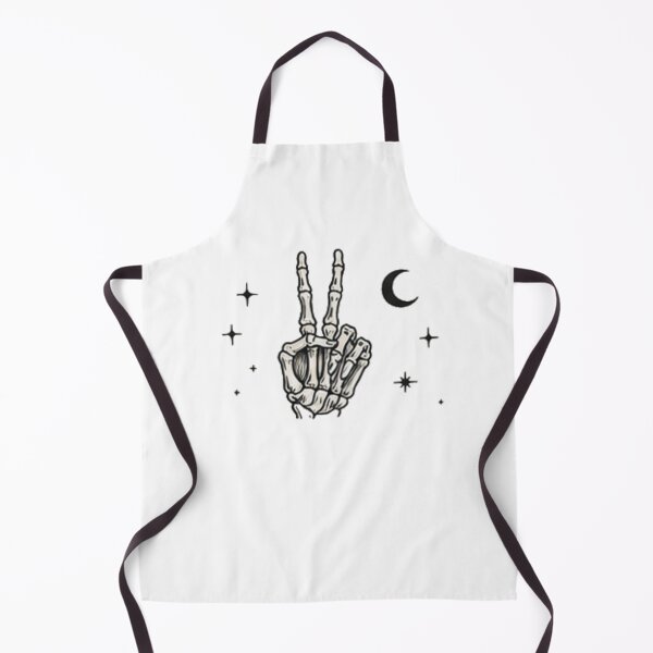 Item preview, Skeleton Peace Sign Celestial Crescent Moon Stars Vintage Line Art designed and sold by Rehnair.