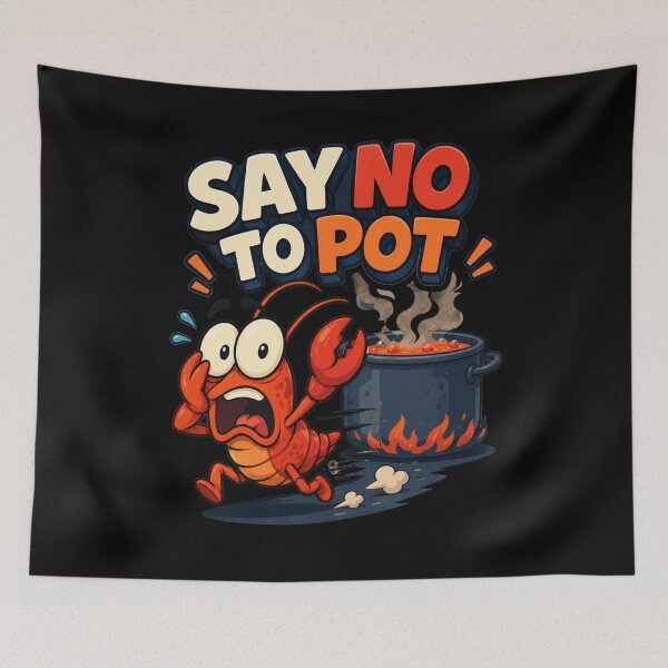 Item preview, Say No To Pot Panicked Cartoon Escape Art Funny Seafood Lovers Gift for Crab Lovers designed and sold by Nightarel.