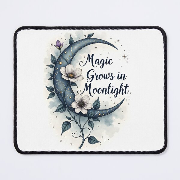 Item preview, Moonlit Floral Crescent – Magical Botanical Night Sky Art Illustration designed and sold by Connys Colorful World.