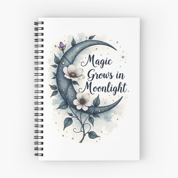 Item preview, Moonlit Floral Crescent – Magical Botanical Night Sky Art Illustration designed and sold by Connys Colorful World.