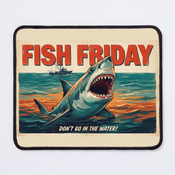 Item preview, Fish Friday , shark vintage style designed and sold by CornershopTee.