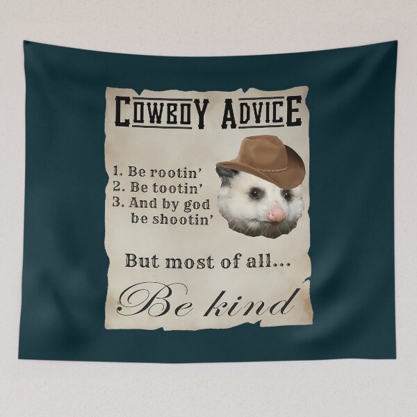 Item preview, Cowboy Advice - Rootin Tootin Shootin Possum Cowboy  designed and sold by LoicThiessen.