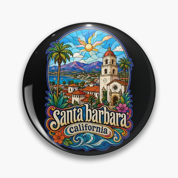 Item preview, Santa Barbara California USA Stained Glass Art designed and sold by TomFrontierArt.
