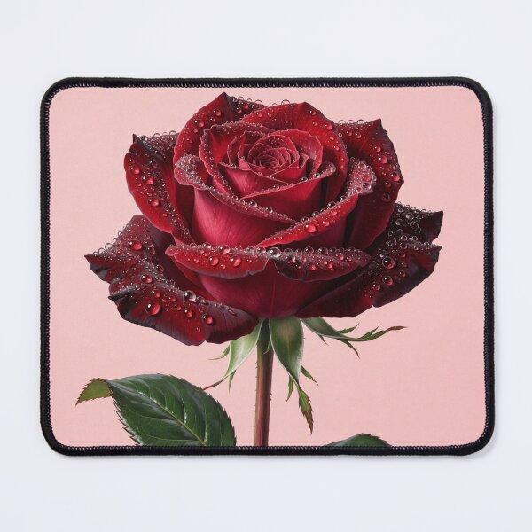 Item preview, Dew-Kissed Crimson Rose Bloom designed and sold by CooksCreators.