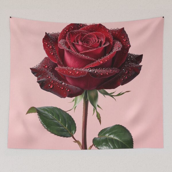 Item preview, Dew-Kissed Crimson Rose Bloom designed and sold by CooksCreators.