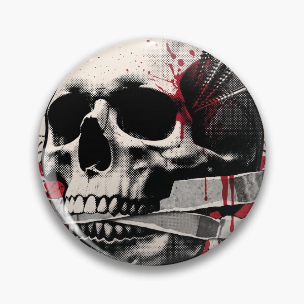 Item preview, Punk Rock Halftone Skull Art - Edgy Trash Polka Graphic designed and sold by Artsformore.