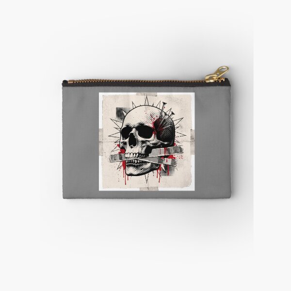 Item preview, Punk Rock Halftone Skull Art - Edgy Trash Polka Graphic designed and sold by Artsformore.
