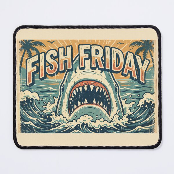 Item preview, Fish Friday , shark vintage style designed and sold by CornershopTee.
