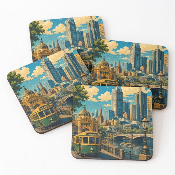 Item preview, Melbourne Australia Vintage Travel Poster designed and sold by TAOptimus .
