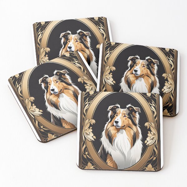 Item preview, Art Nouveau Rough Collie Vintage Portrait designed and sold by pinkal.