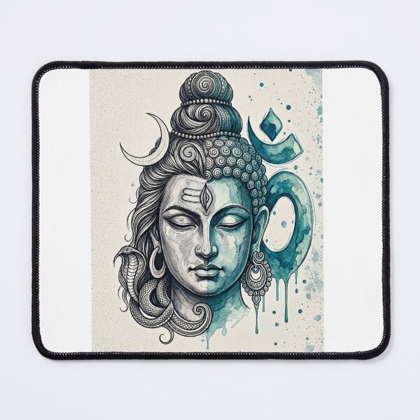 Item preview, Shiva Buddha Harmony Split Portrait Art designed and sold by skybalance.