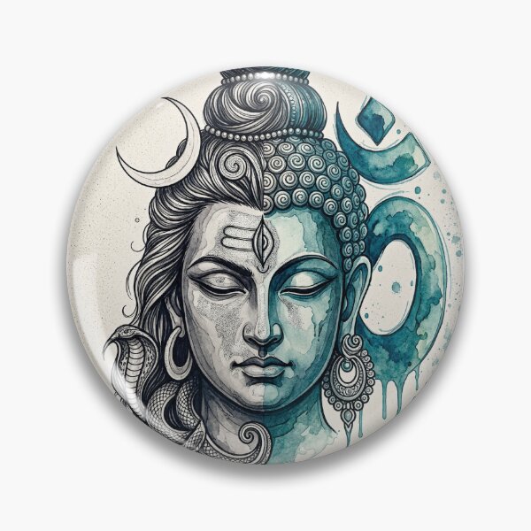 Item preview, Shiva Buddha Harmony Split Portrait Art designed and sold by skybalance.