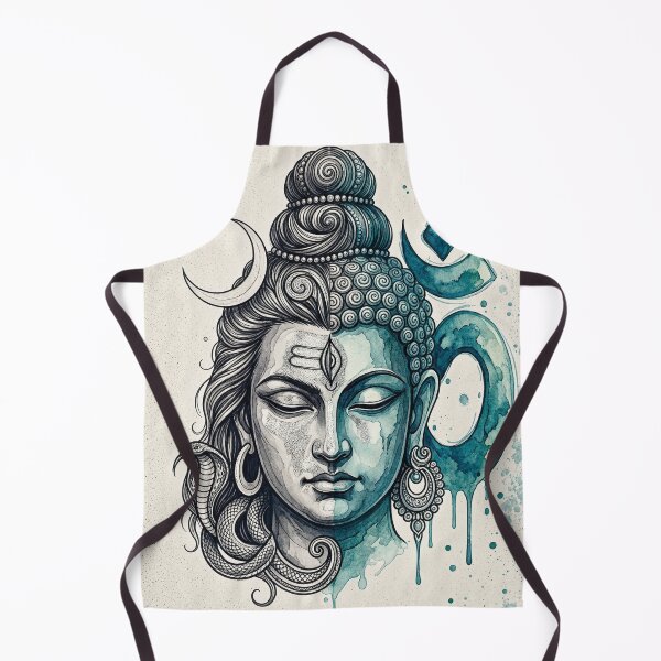 Item preview, Shiva Buddha Harmony Split Portrait Art designed and sold by skybalance.