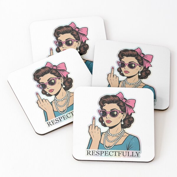 Item preview, Respectfully Middle Finger Vintage Pop Art Retro 1950s Woman Sarcastic designed and sold by raedattia.