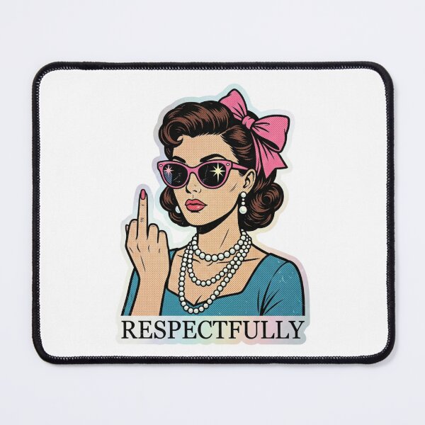 Item preview, Respectfully Middle Finger Vintage Pop Art Retro 1950s Woman Sarcastic designed and sold by raedattia.