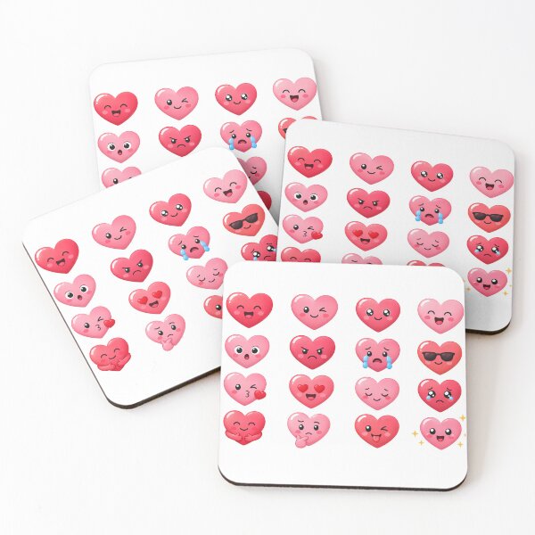Item preview, Cute Kawaii Heart Expressions Emoticon Pink Love Aesthetic designed and sold by Rehnair.