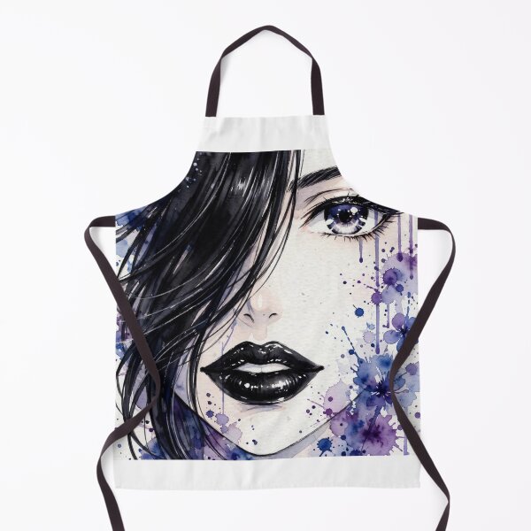 Item preview, anime Blue Watercolor Tears Girl - Dark Floral Portrait Art designed and sold by MAISON SYLVIE.