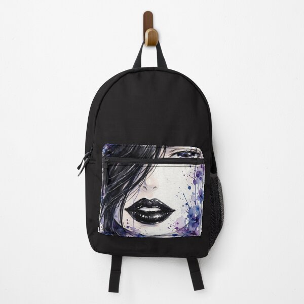 Item preview, anime Blue Watercolor Tears Girl - Dark Floral Portrait Art designed and sold by MAISON SYLVIE.