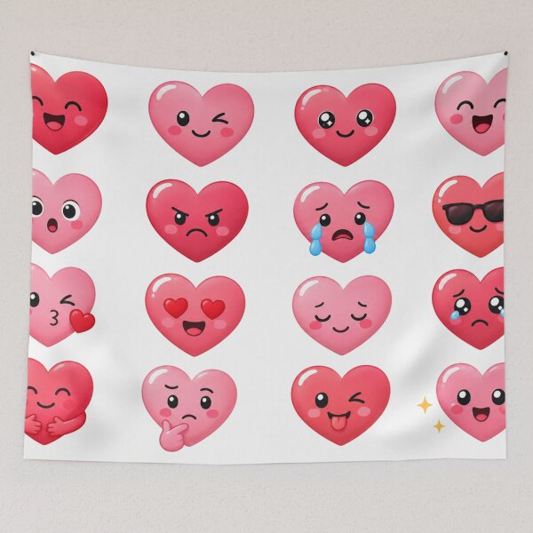 Item preview, Cute Kawaii Heart Expressions Emoticon Pink Love Aesthetic designed and sold by Rehnair.