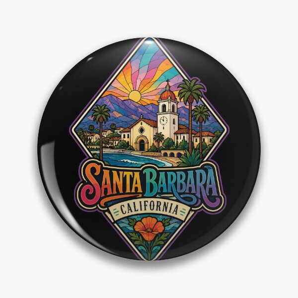 Item preview, Santa Barbara California USA Stained Glass Art Travel designed and sold by TomFrontierArt.