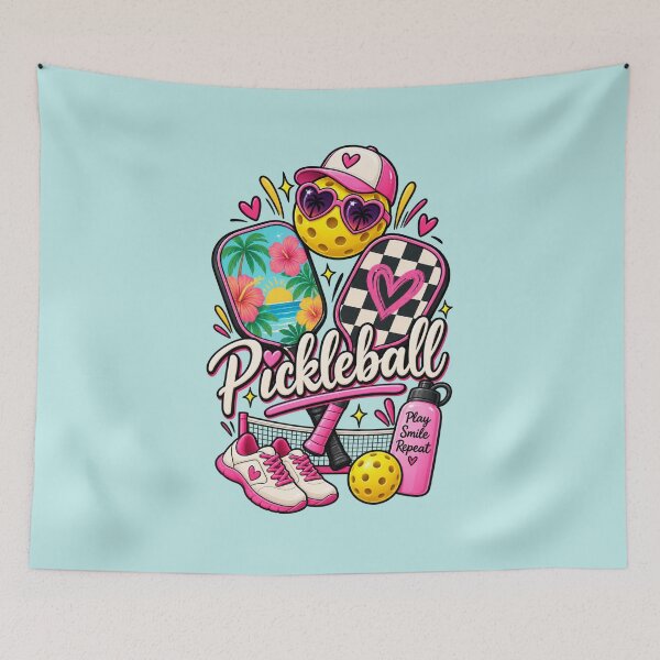 Item preview, Pickleball Vibes – Cute Pink & Tropical Pickleball Design designed and sold by StickyDelights.